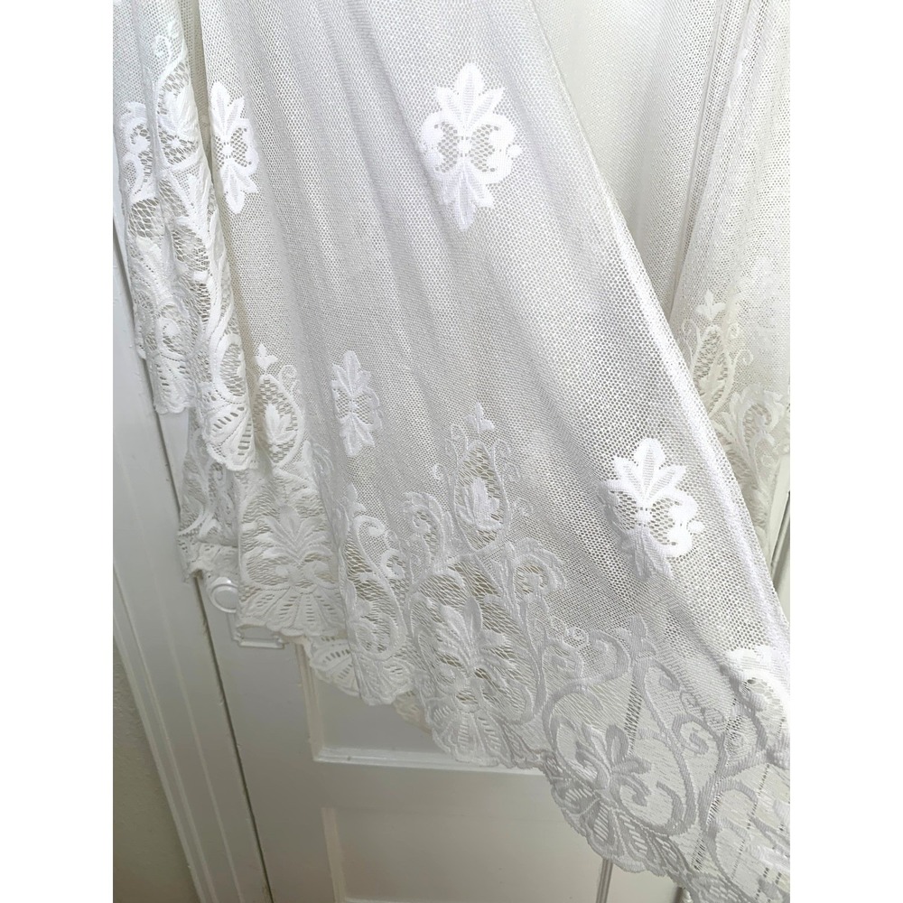 me and u Lace Mesh Embroidered Kimono Boho Open Front Duster Fairy Prairie / 2X - Picture 10 of 15